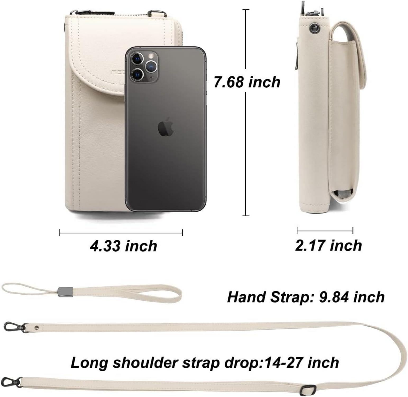 Damen Handytasche Umhängetasche RFID Schutz Leder Crossbody