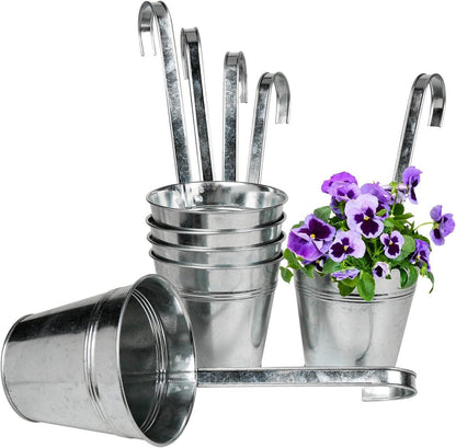 Hängende Blumentöpfe 6er Set verzinkter Stahl Moderne Dekoration