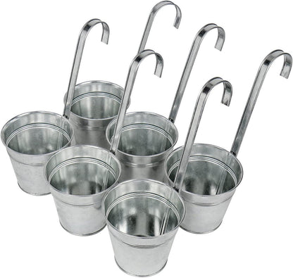 Hängende Blumentöpfe 6er Set verzinkter Stahl für moderne Dekoration
