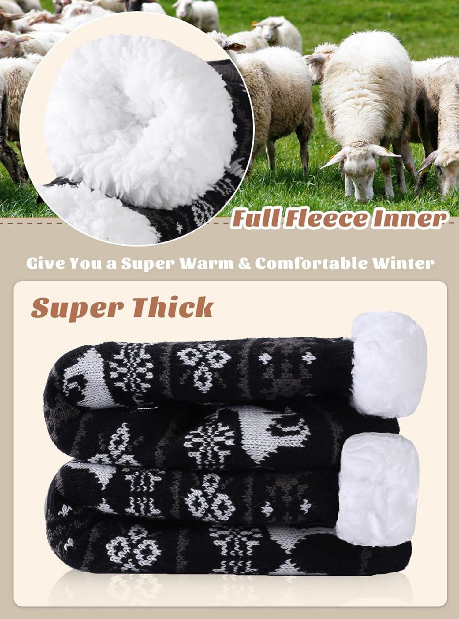 Herren Warme Dicke Thermo Wintersocken mit Anti Rutsch Sohle