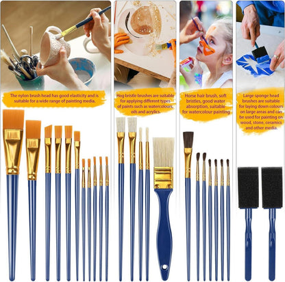 25-teiliges Pinselset für Acryl- und Aquarellmalerei