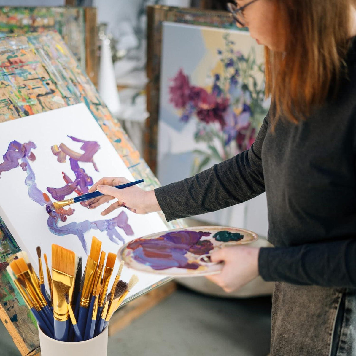 Professionelles 25-teiliges Pinselset für Aquarell Acryl Malerei