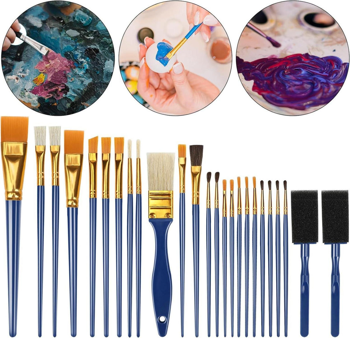 Professionelles 25-teiliges Pinselset für Aquarell Acryl Malerei