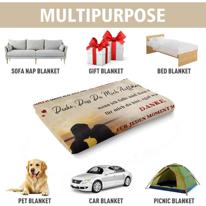 Valentinstag Geschenk Kuscheldecke für Paare 130x150 cm