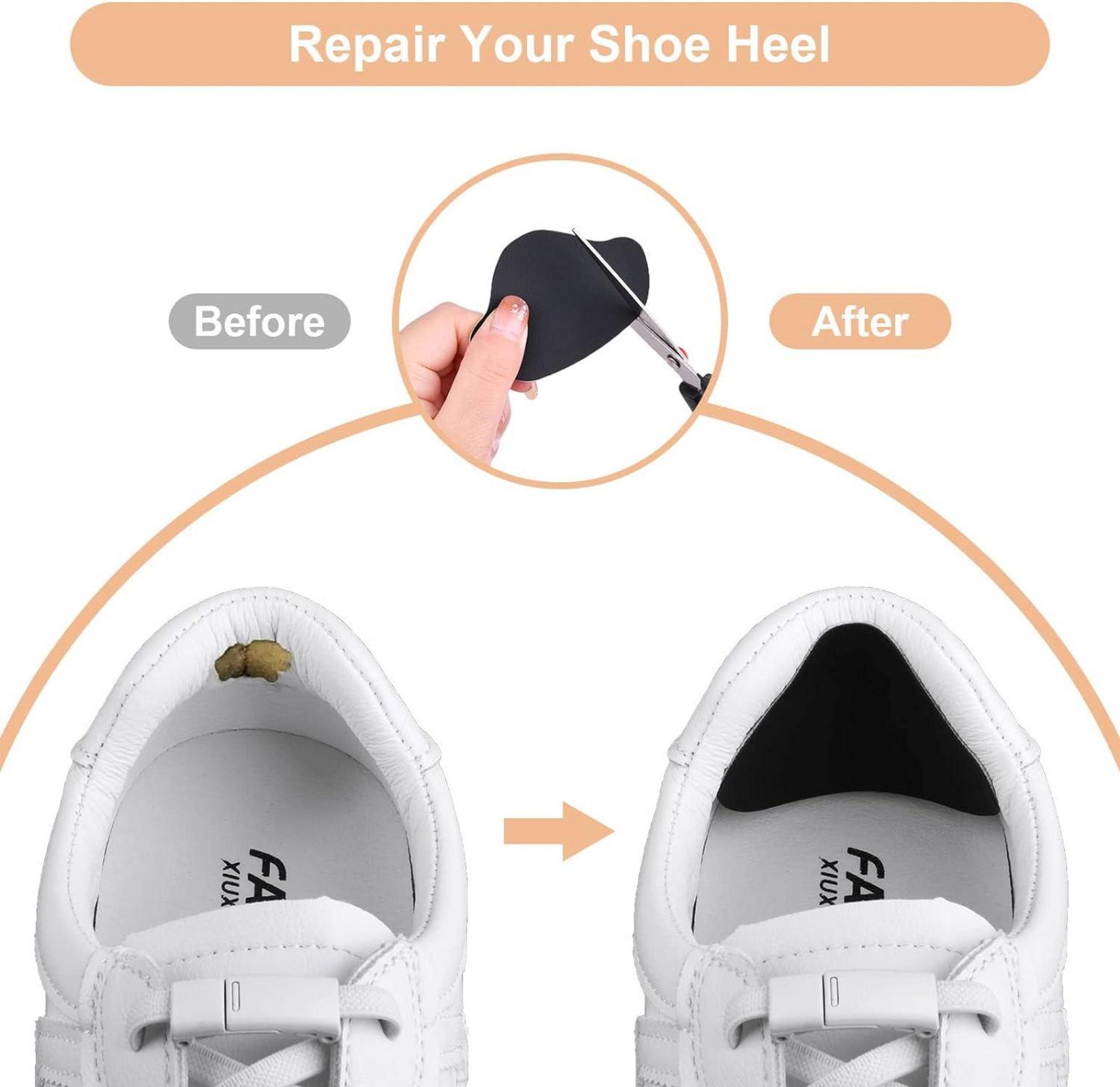 Sneaker Fersen Patch 8 Paar Fersenschutz Reparatur Leder Schwarz