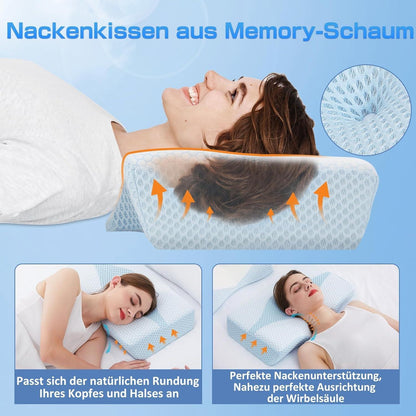 Orthopädisches Memory Foam Nackenkissen - Kühlendes