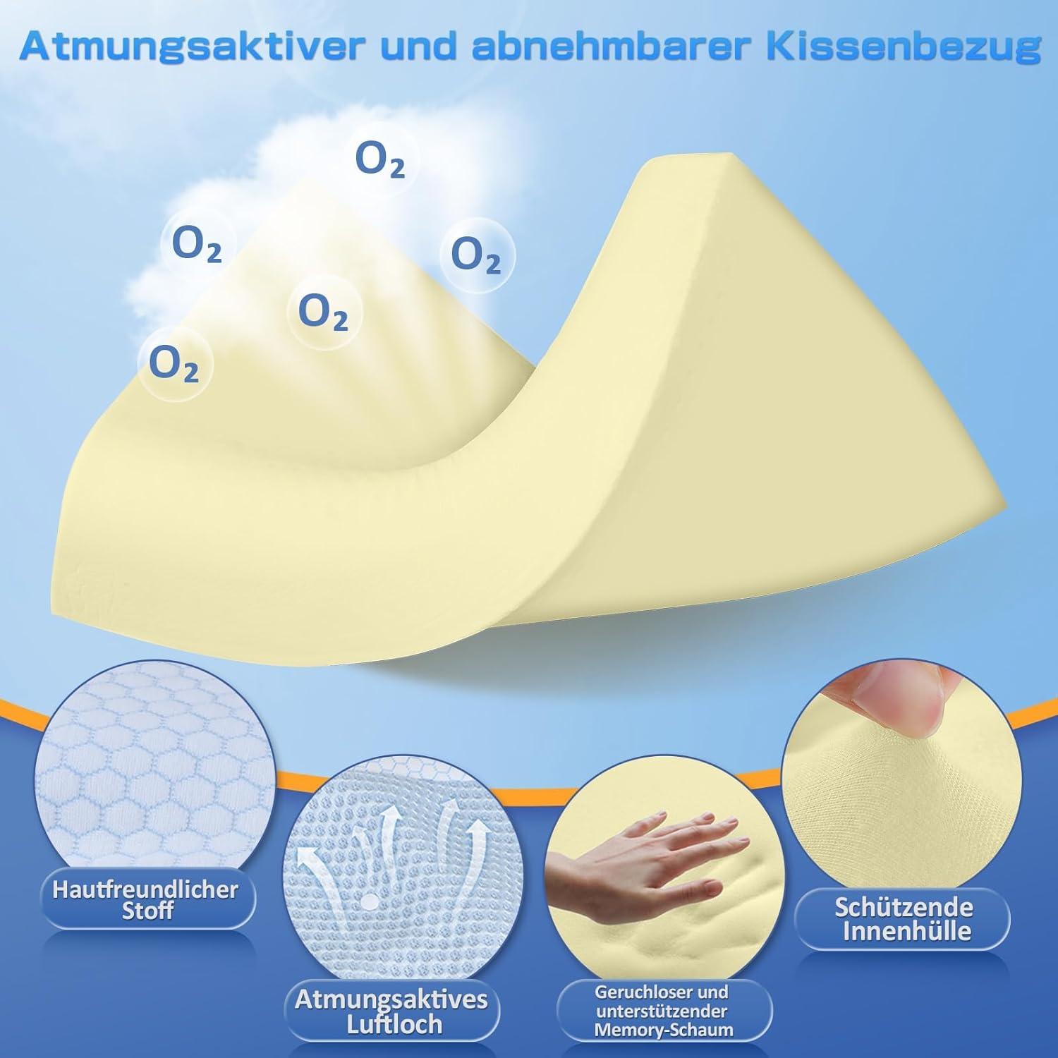 Orthopädisches Memory Foam Nackenkissen für Nacken- und Schulterschmerzen - Kühlendes Seitenschläferkissen - 63.5cm x 40.6cm