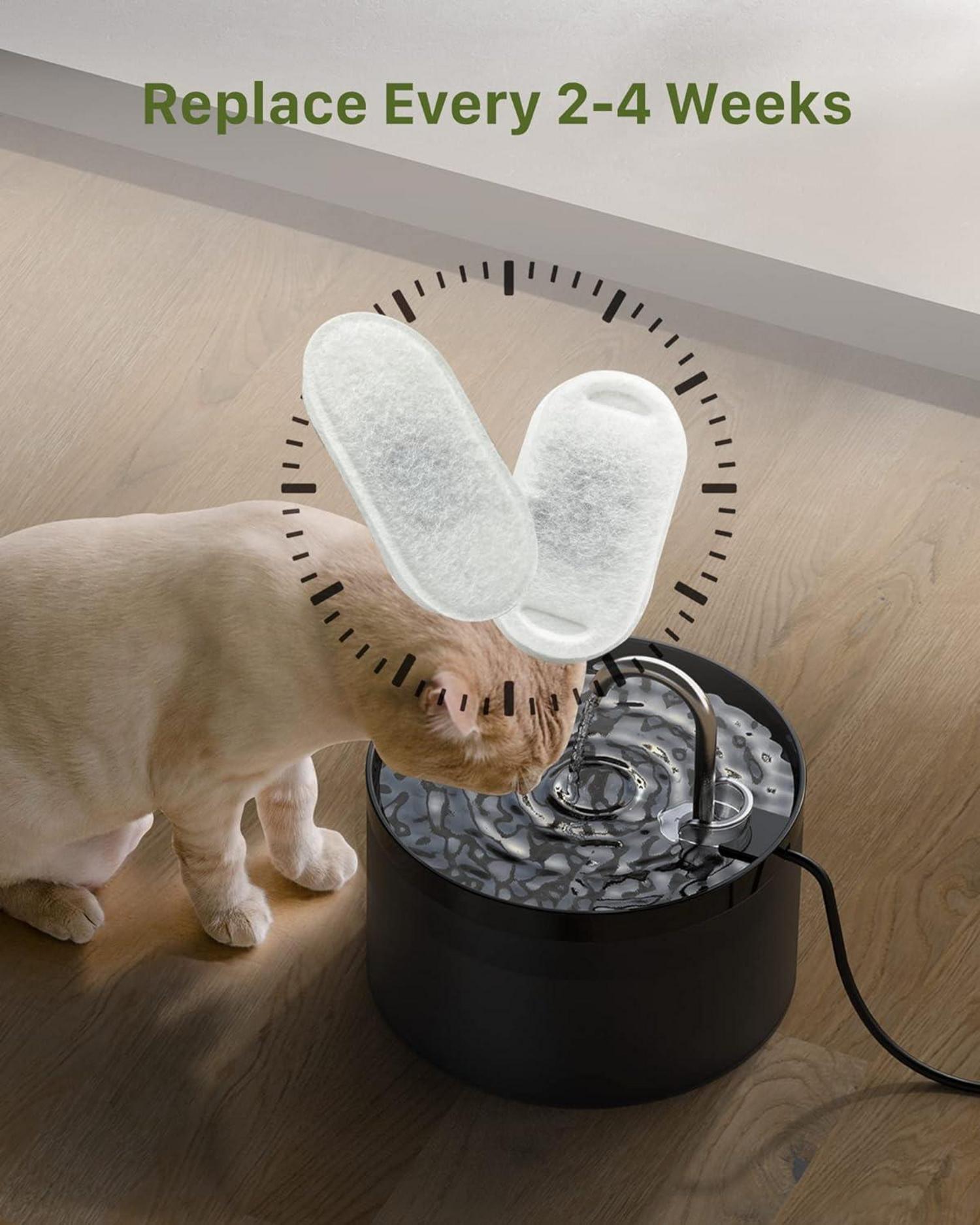 Filter für Katzenbrunnen, 4 Stück Filter + 4 Stück Schaumstofffilter