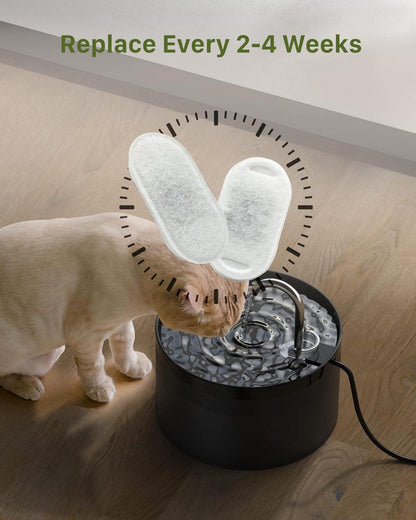 Filter für Katzenbrunnen, 4 Stück Filter + 4 Stück Schaumstofffilter