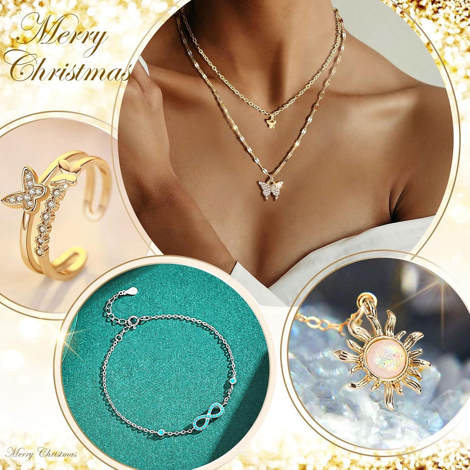 Adventskalender 2024 Schmuck Frauen Teenager Weihnachten 24 Überraschungen