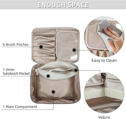 2er Set Kosmetiktaschen wasserdichte Make-up-Taschen Damen Mädchen Grau