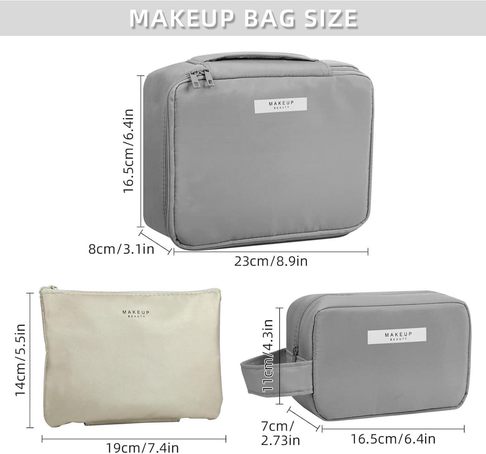 2er Set Tragbare Kosmetiktaschen wasserdicht Make-up Tasche Damen Mädchen