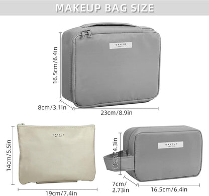 2er Set Tragbare Kosmetiktaschen wasserdicht Make-up Tasche Damen Mädchen