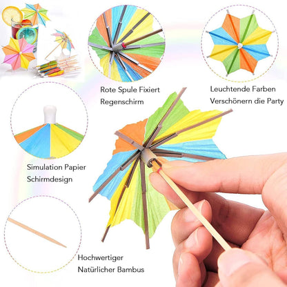 Party Zubehör 140 Stück Cocktail Deko Schirmchen Strohhalme