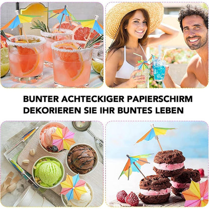 Party Zubehör 140 Stück Cocktail Deko Schirmchen Strohhalme