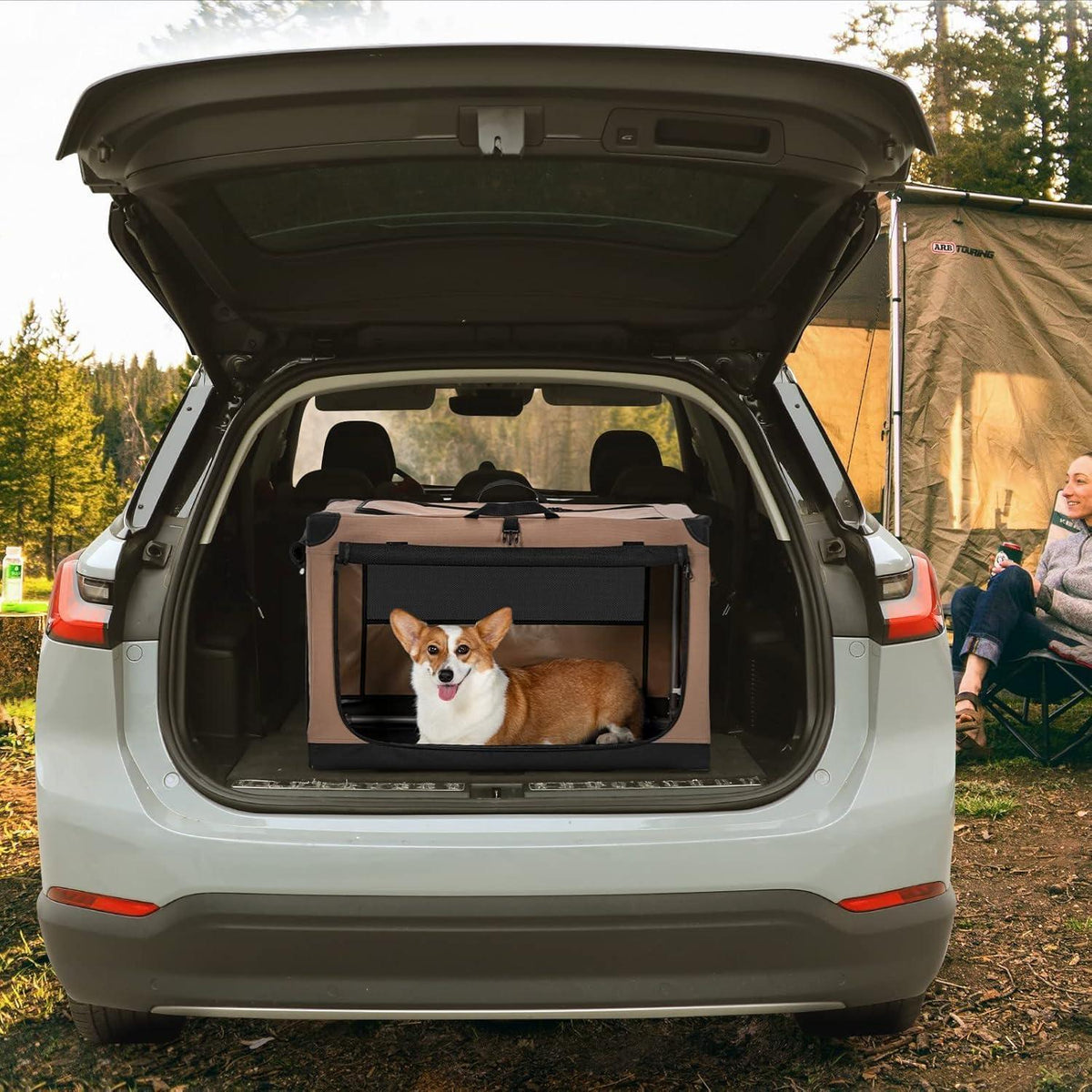 Faltbare Hundebox mit 3 Türen – Komfortabel & Sicher für Reisen