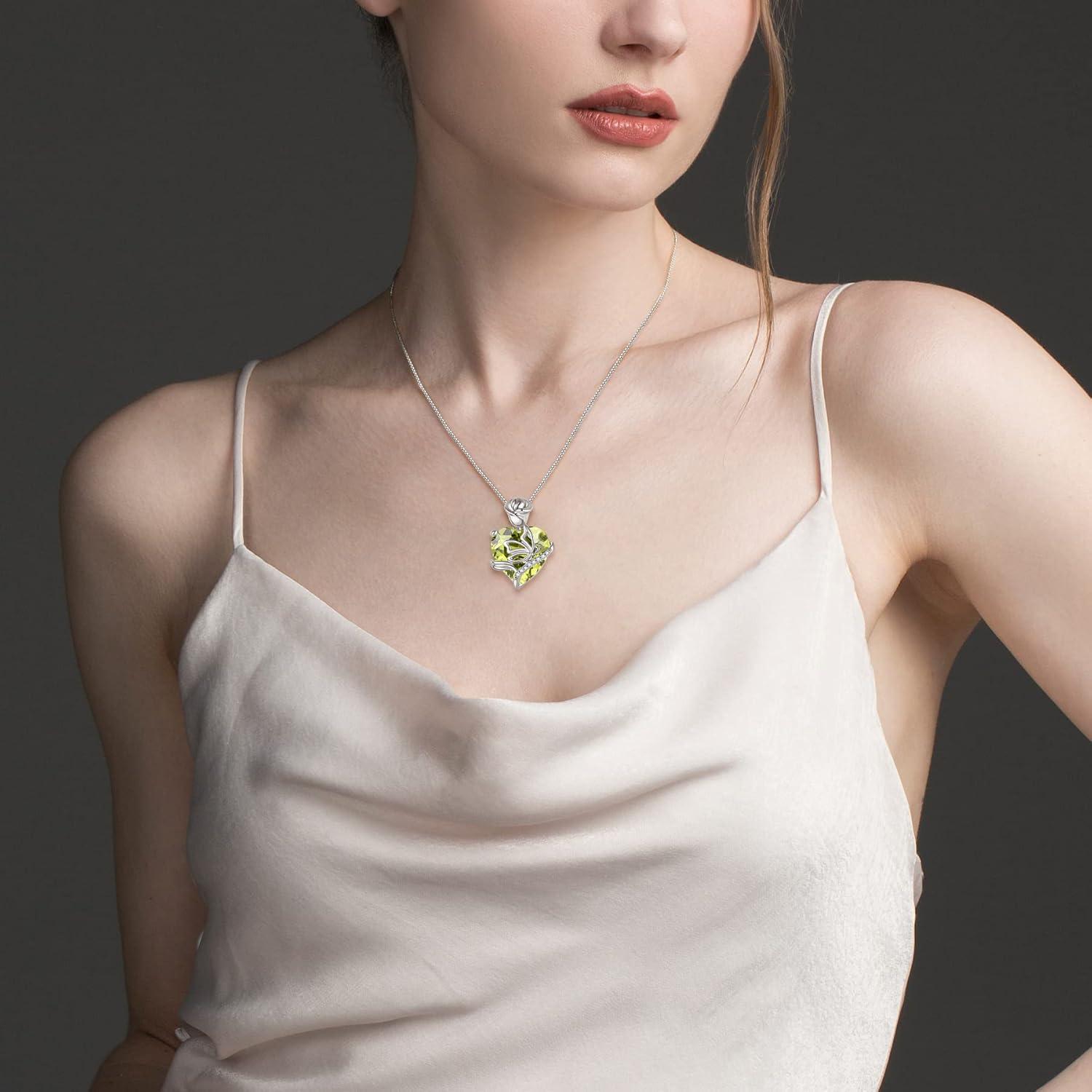 FJ Herz Geburtsstein Kette Damen 925 Silber Schmetterling