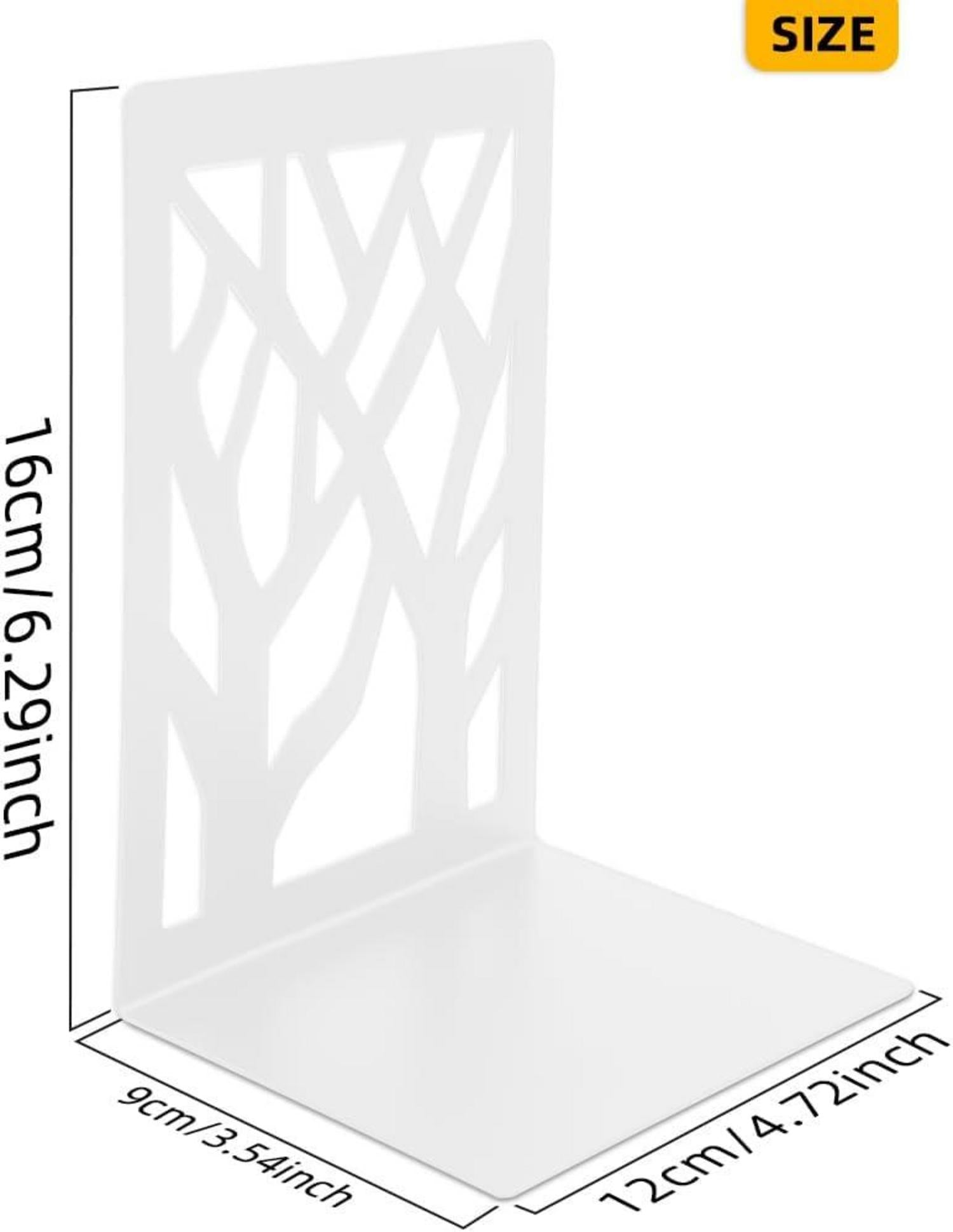 Metall Buchstützen Weiß Bücherstütze Book Holder 2er Set
