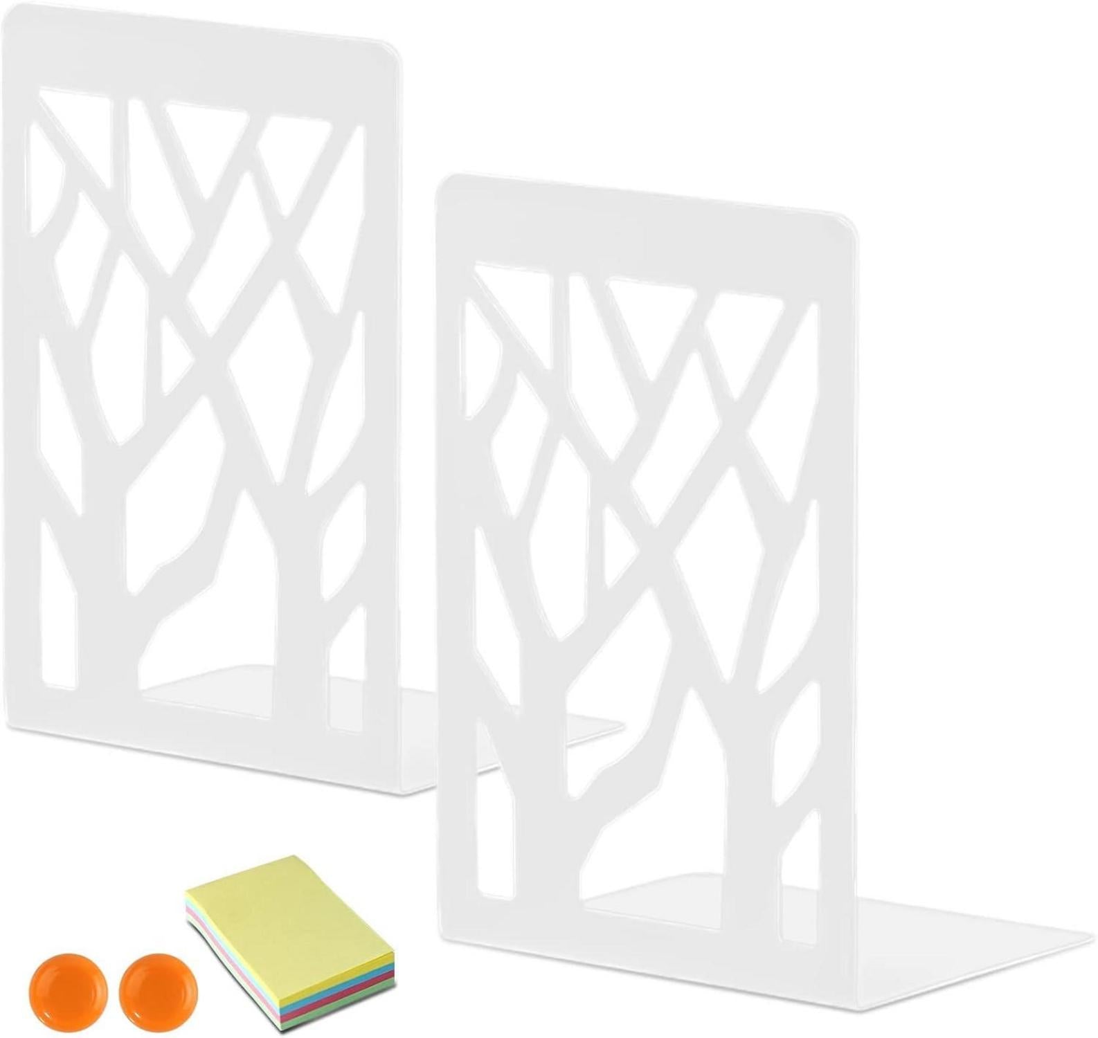 Metall Buchstützen Weiß 1 Paar 12x9x16cm für Büro, Schule, Zuhause