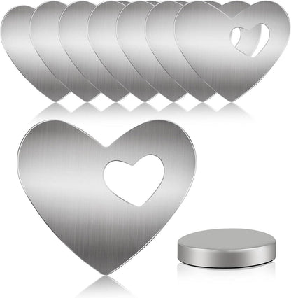 8er Set Tischdeckenbeschwerer Herzform Magnet Edelstahl 56g