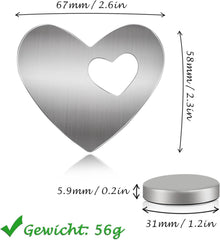 Tischdeckenbeschwerer Magnet Herzform 56g Edelstahl 8er Set