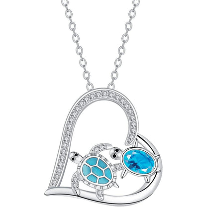 Halskette 925 Sterling Silber mit Schildkröten Anhänger für Damen
