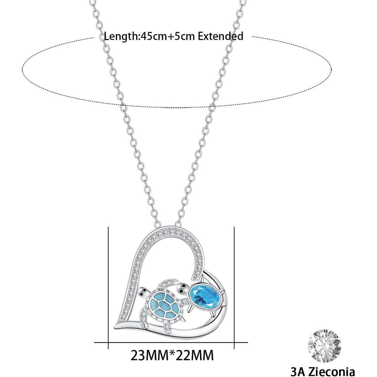 Halskette 925 Sterling Silber mit Schildkröten Anhänger für Damen