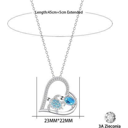 Halskette 925 Sterling Silber mit Schildkröten Anhänger für Damen