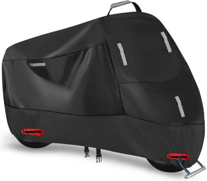 Motorradabdeckung 300D Wasserdicht Oxford Schwarz Silber L