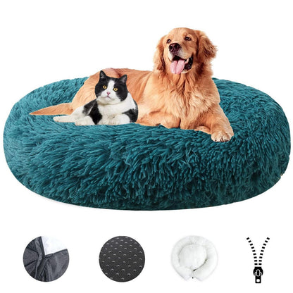 Flauschiges Hundebett Ø80cm – Waschbar & Rutschfest