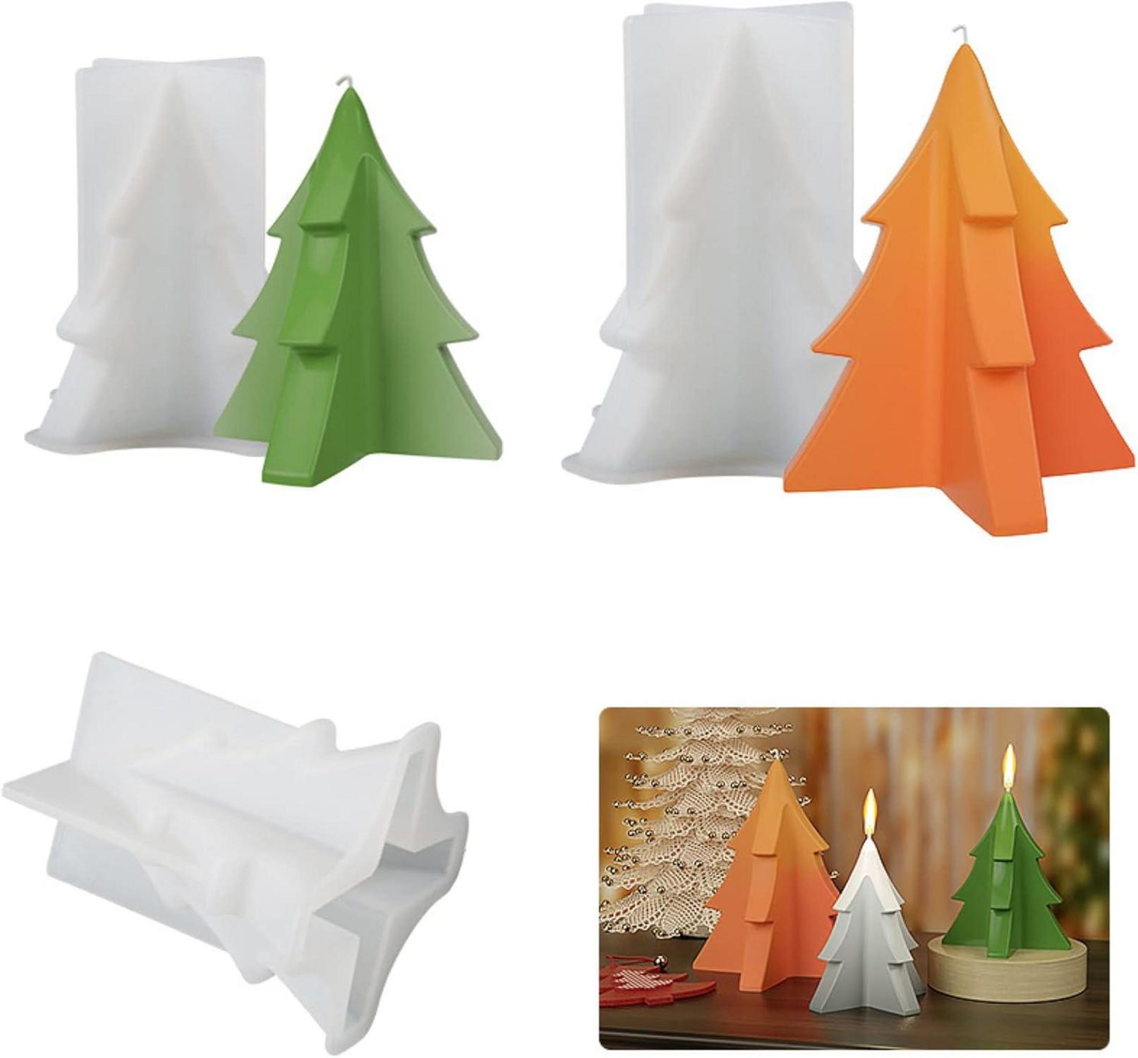 Weihnachtsbaum Kerzenform Silikon 2er Set DIY Gießformen