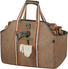 Kaminholztasche Tragetasche aus gewachstem Segeltuch Braun