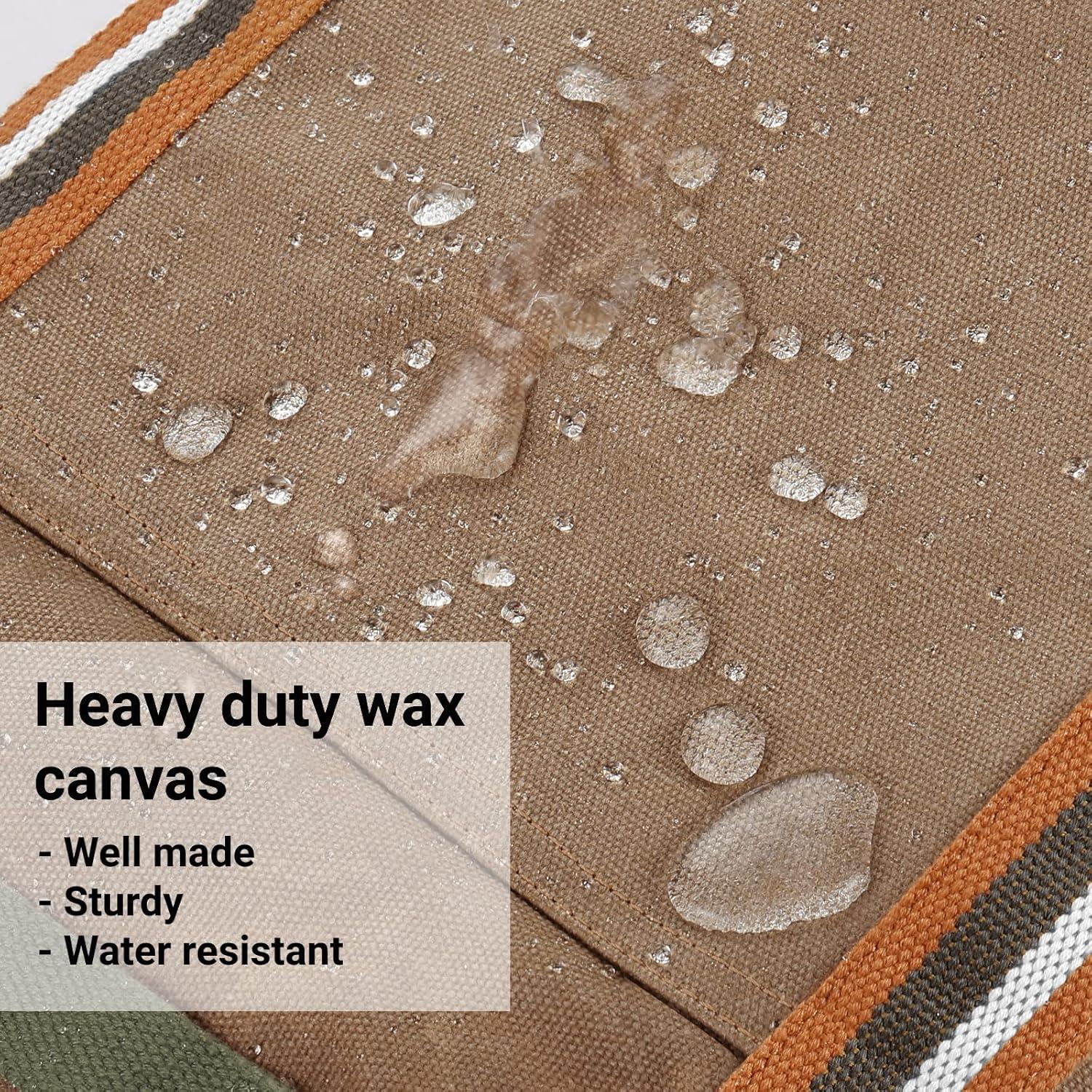 Kaminholztasche Holzkorb Tragetasche Brennholzträger gewachstes Segeltuch wasserdicht extra groß freistehend braun