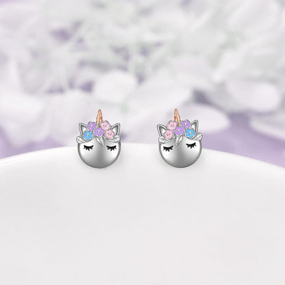 VONALA Einhorn Ohrringe Silber 925 Sterling Ohrstecker