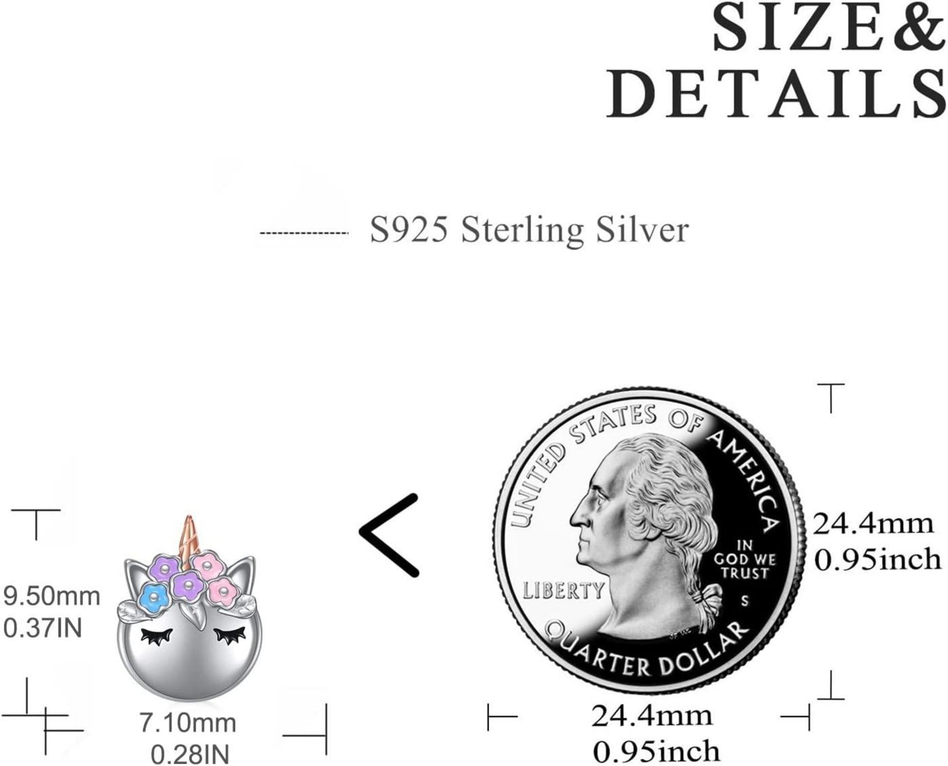 VONALA Einhorn Ohrstecker 925 Sterling Silber Geschenk Damen Kinder