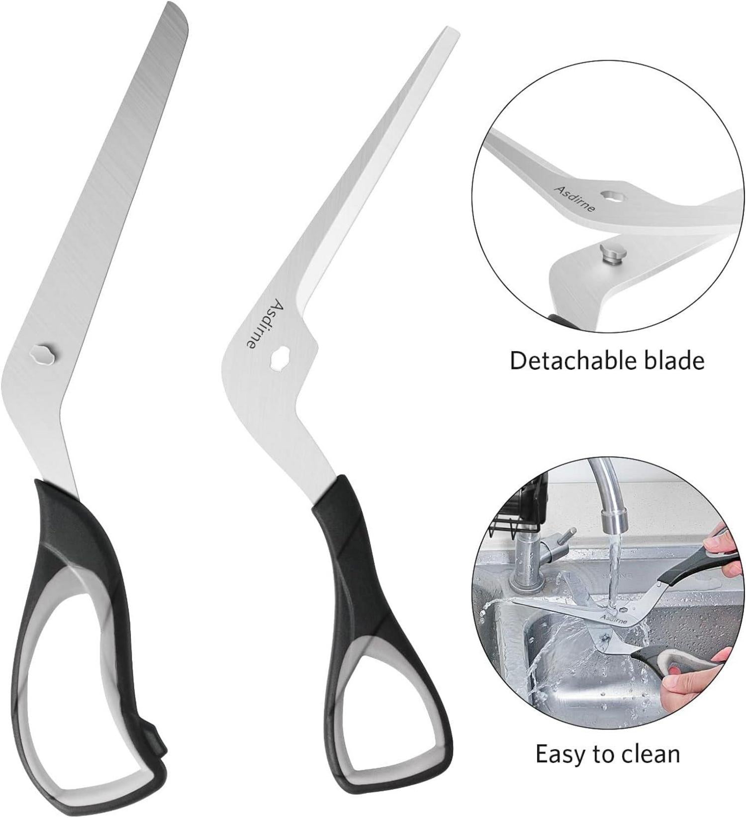 Pizzaschere Edelstahlklinge Griff Weich Multifunktion 27CM Schwarz