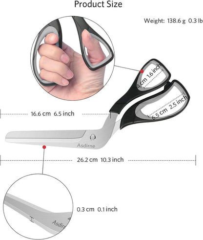 Asdirne Pizzaschere mit scharfer Edelstahlklinge, Lebensmittelqualität, 27CM