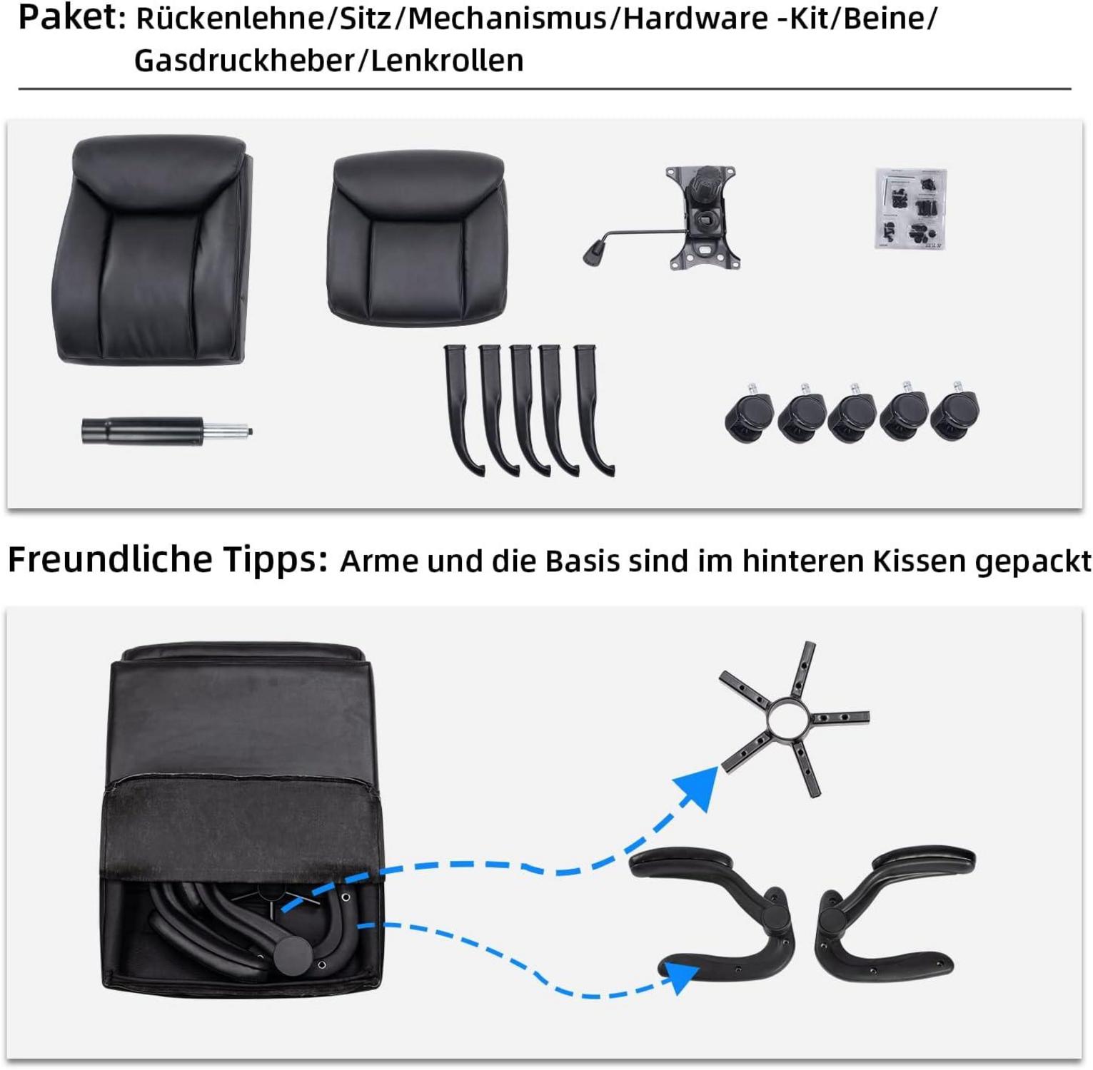 Ergonomischer Bürostuhl mit hochklappbarer Armlehne, höhenverstellbar