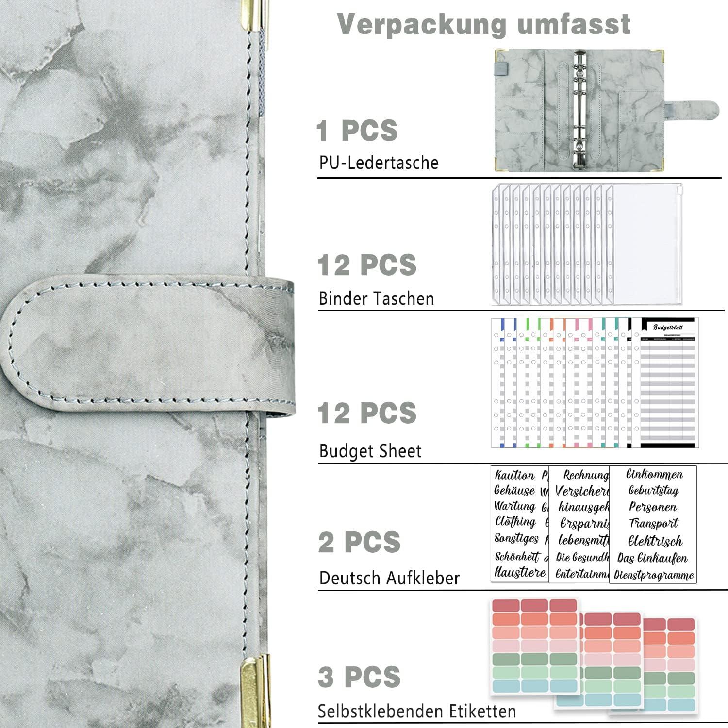 A6 Budget Planner Deutsch Geld Organizer Binder Taschen