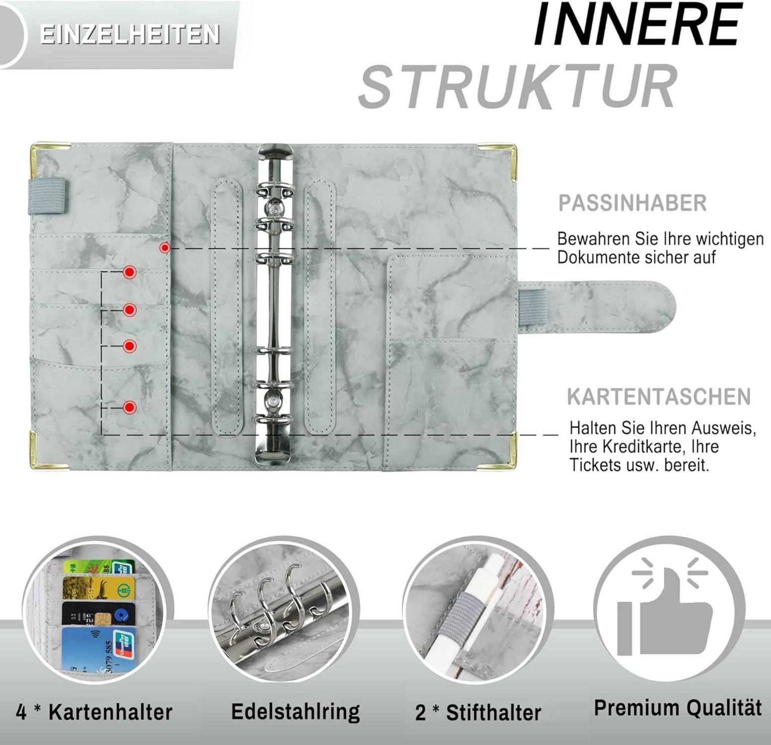 A6 Budget Planner Geld Organizer Binder Taschen Deutsch Sparbuch