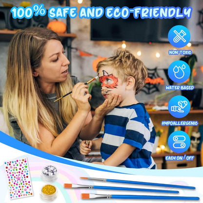 Kinderschminke 16 Farben Schminkset für Mädchen Weihnachten