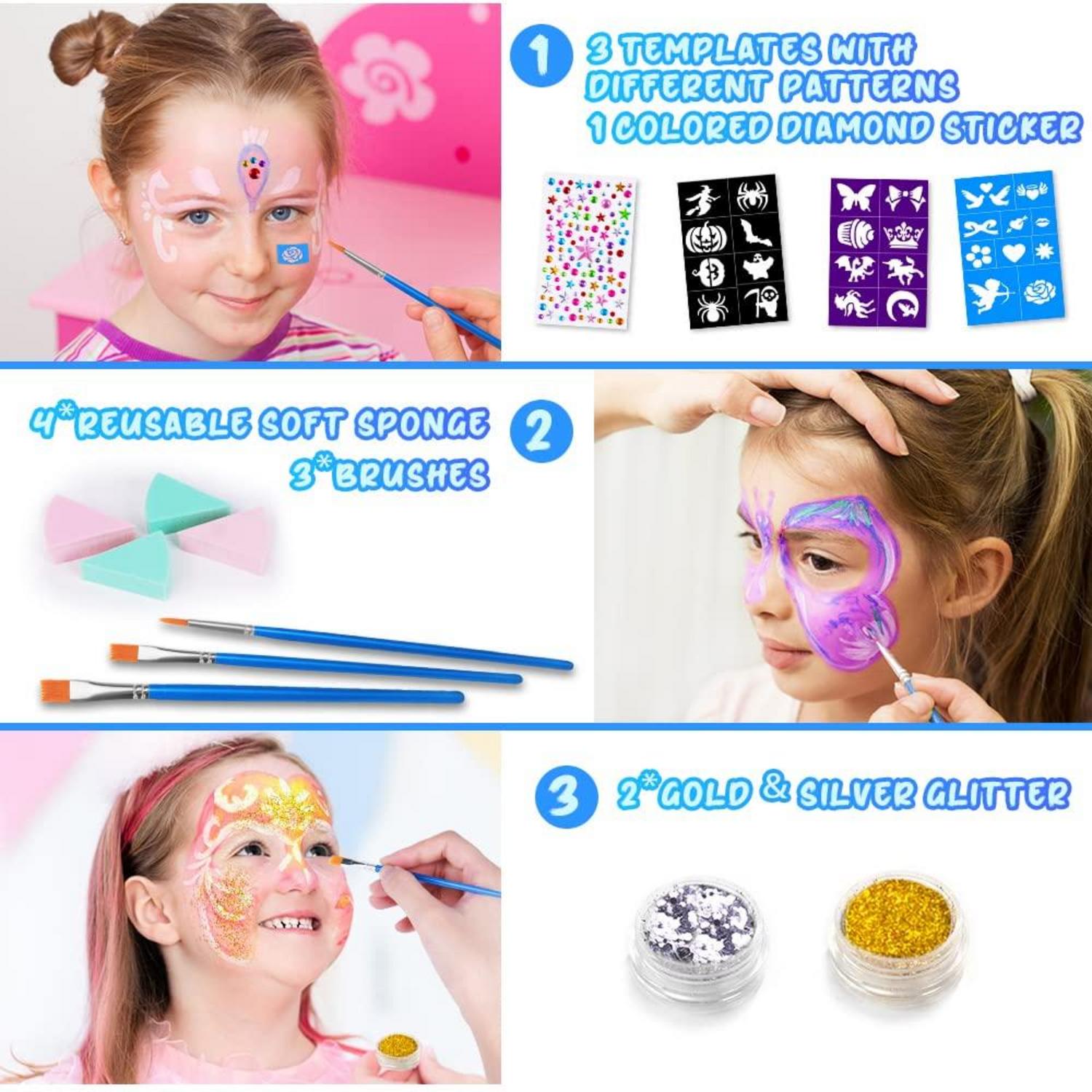 Kinderschminke 16 Farben Schminkpalette Mädchen Halloween Karneval