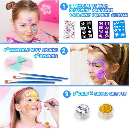 Kinderschminke 16 Farben Schminkpalette Mädchen Halloween Karneval