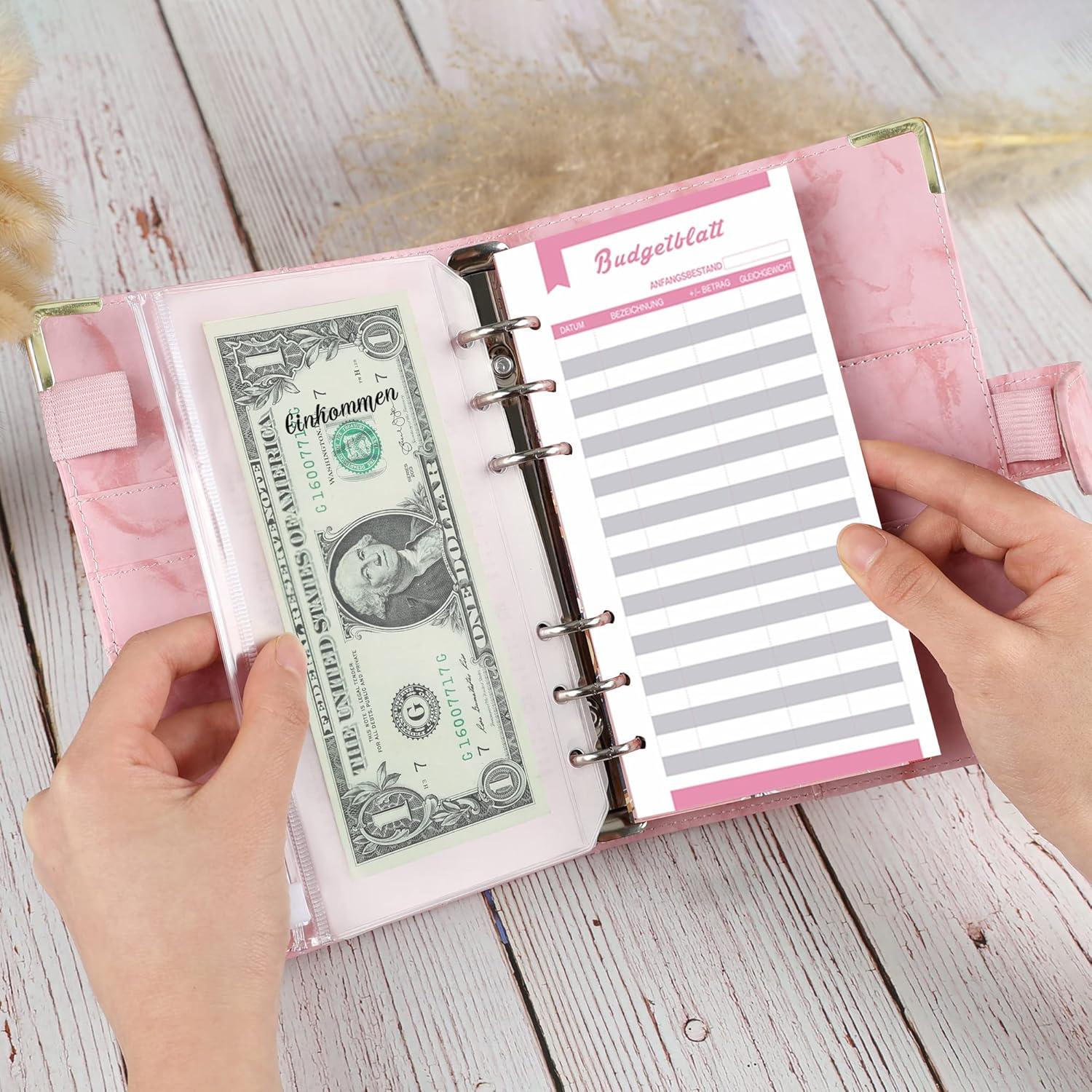 A6 Budget Planner Geld Organizer mit Binder Taschen und