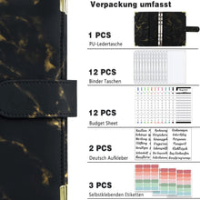 A6 Budget Planner Deutsch mit 12 Binder Taschen und