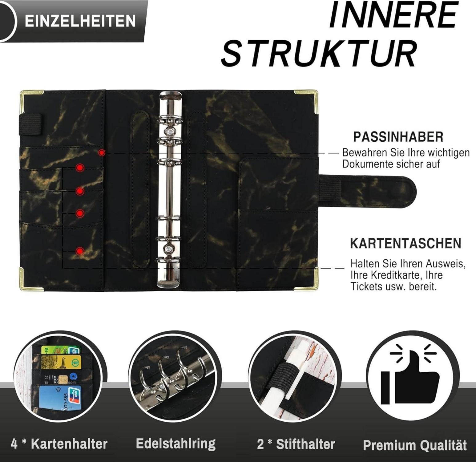 A6 Budget Planner Deutsch Geld Organizer Binder Taschen Sparbuch