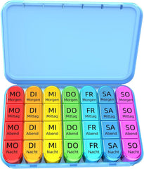 Tablettenbox 7 Tage Klein Pillendose Große Fächer für Kinder und
