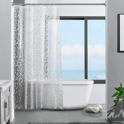 Duschvorhang 3D Steinmuster Transparent Eva Material 120x180cm