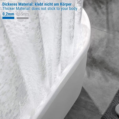 Duschvorhang 3D Steinmuster Transparent Eva Material 120x180cm