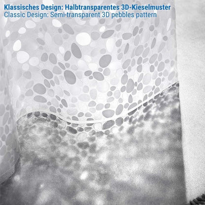 Duschvorhang 3D Steinmuster Transparent 100% Eva 120x180cm Wasserdicht Anti
